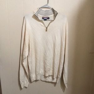 Men’s size L beige Vineyard Vines quarter zip pullover